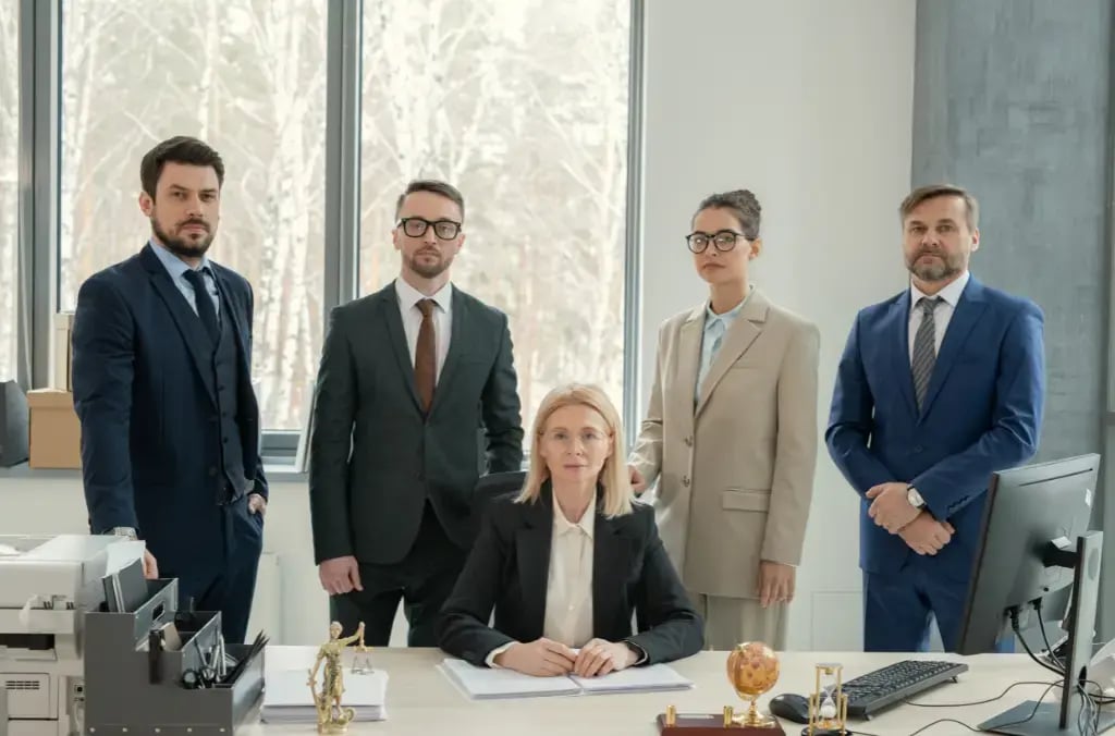 team of lawyers in office