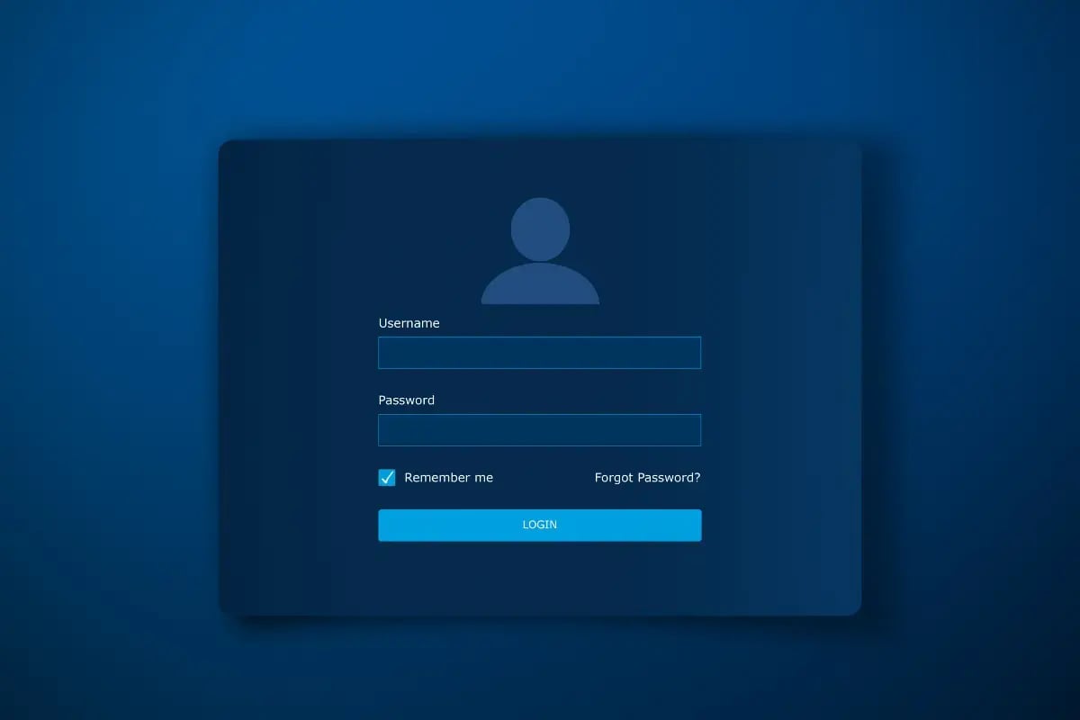 User login screen showing secure account access for IT onboarding and offboarding